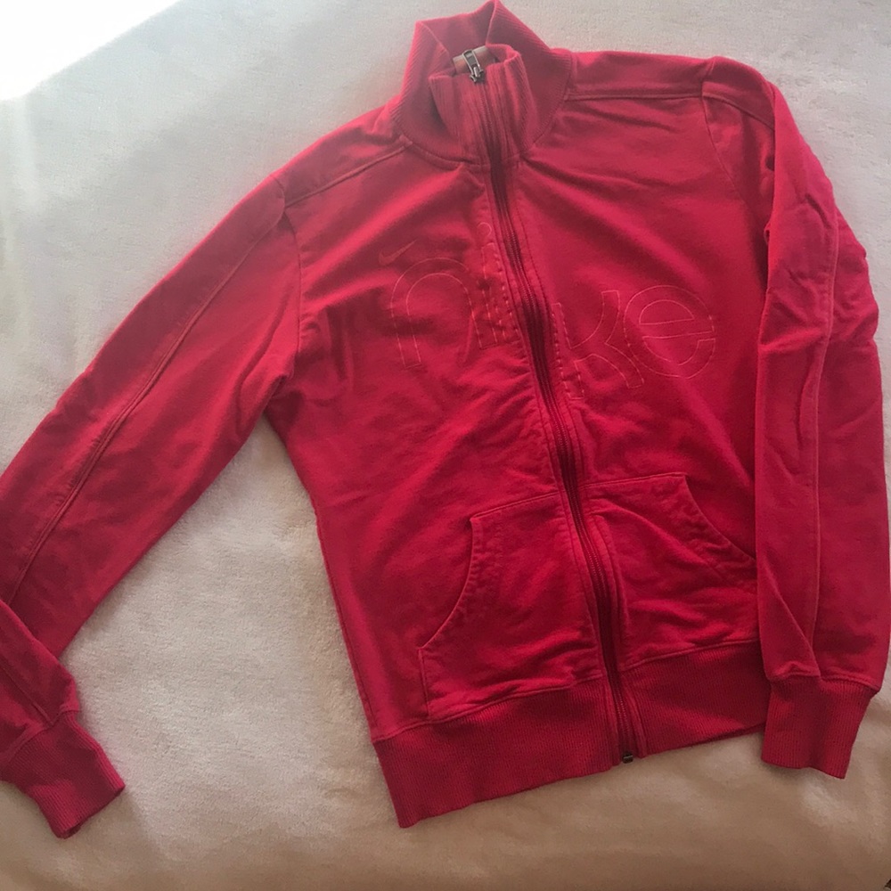 Nike coral athletic zip up